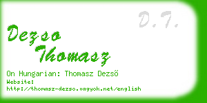 dezso thomasz business card